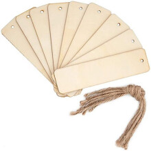 Blank Wooden Tags 36pcs, Unfinished for Handmade Bookmarks, Party Decorations and Scrapbooking