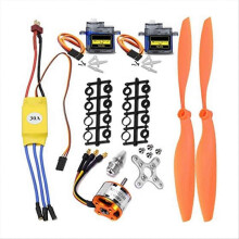 RC Plane Power Kit 2212 1400KV Brushless Motor 30A ESC 2 SG90 Servos 8060 Propellers Compatible with Quadcopter Fixed Wing Glider Helicopter