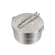 Portable 1.5L 304 Stainless Steel Camping Pot with Folding Handle, Windproof