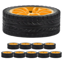 10 ruote in gomma per macchinine, diametro esterno 30 mm, foro centrale 2 mm, ideali per modellini di auto fai-da-te, progetti scientifici e robotica.