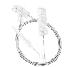 3 Pcs Musical Instrument Cleaning Brush Set Compatible with Trombone Trumpet French Horn Stainless Steel Nylon White