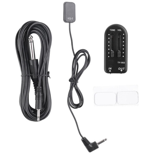 Violin Pickup Passive Piezo compatible with Guitar Banjo Mandolin String Instruments with Volume Tone Controller 3m Audio Cable Black Plastic