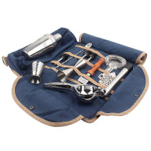 Canvas Blending Bag for Camping and Picnics, Portable Kitchen Storage, Unfolds to 34x37cm, Blue