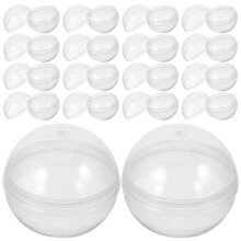 Plastic Fillable Clear Balls 50-Pack for Party DIY Decoration, 3.8cm Transparent Empty Spheres