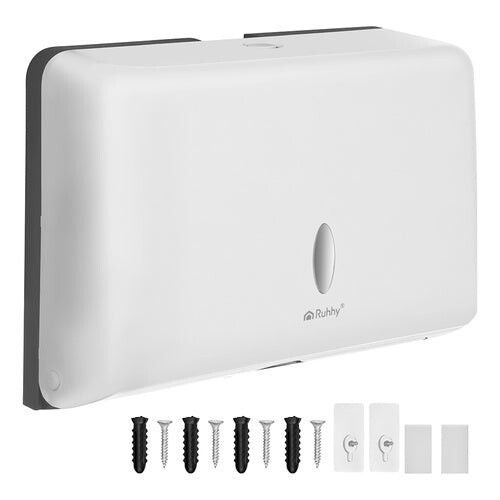 Wall-Mounted White Paper Towel Dispenser, ABS, 27cm 1