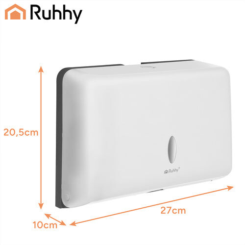 Wall-Mounted White Paper Towel Dispenser, ABS, 27cm 2