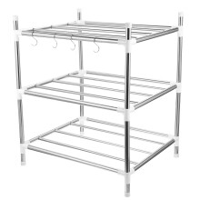 Estante de almacenamiento de cocina de acero inoxidable de 3 niveles