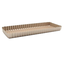 Rectangular fluted tart pan non-stick removable bottom