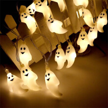 Guirlande lumineuse LED citrouille fantôme, à piles
