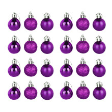 Ciondolo per albero di Natale, sfera decorativa in plastica, 3 cm, 24 pezzi