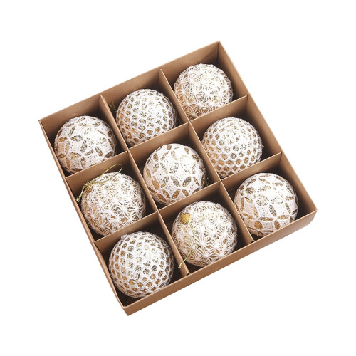 Staron beige julekulepynt 9 stk