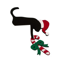 Kerstdeurdecoratie met sneeuwpop en kerstman (1 stuk)
