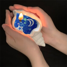 Bougie parfumée Conch, cire gelée aigue-marine ciel étoilé