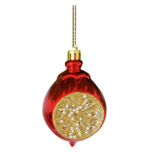 Ornamente de Crăciun cu globuri, plastic roșu, rezistent la spargere, 2,36 inci