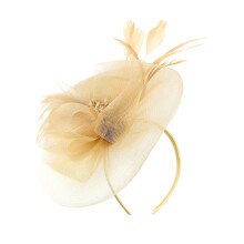 Bandeau bibi en organza pour femme – Beige