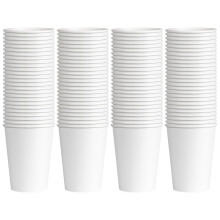 Gobelets à café en papier blanc pur 210 ml, paquet de 100