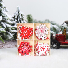 Juego de 12 adornos navideños de ángeles de madera Viflosae