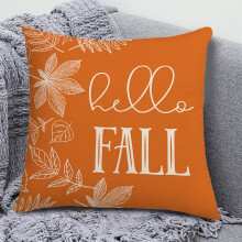 Funda de almohada de lino para Acción de Gracias, 45 x 45 cm, color naranja.