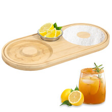 Bamboo Margarita Salt Rimmer Set med Rostfritt Stål