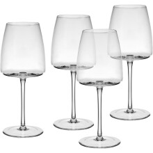 Ensemble de 4 verres à vin rouge Cora, en verre soufflé à la main