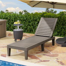 Tumbona de exterior ajustable Dextrus, color topo.