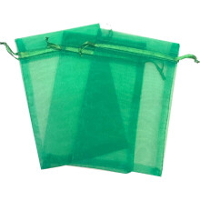 Sacs à cordon en organza vert transparent 2" x 3" (100 pièces)