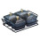Divided Serving Platter with Lids Black 4-Bowl 1