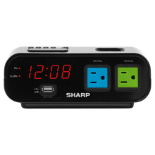 Sharp Digital Alarm Clock Black 3 Inch Red LED SPC137