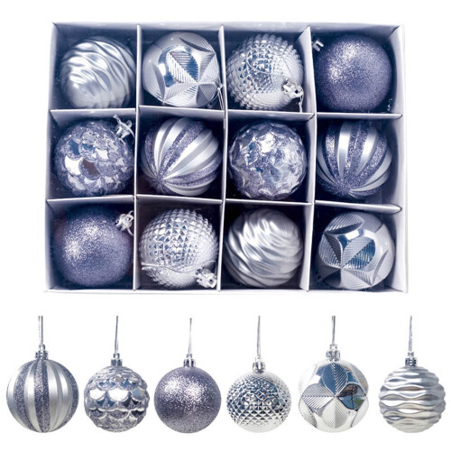 Weihnachtskugeln, 6 cm, PVC, 24er-Pack
