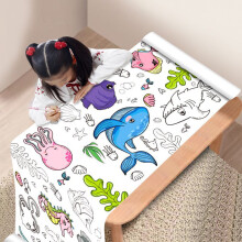 Kids coloring tablecloth animal print 1 piece