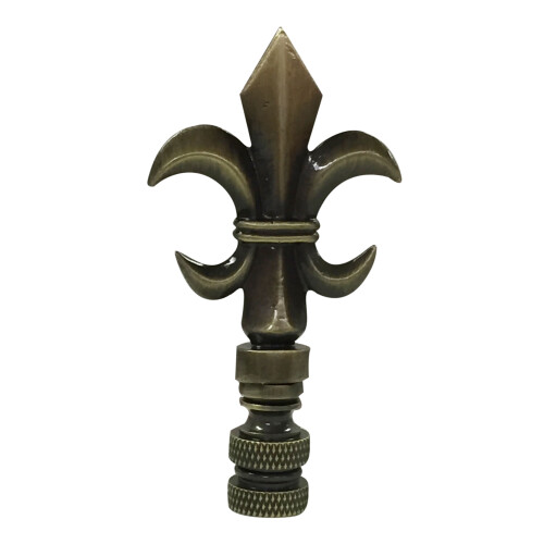 Royal Designs Fleur de Lis Lamp Finial Antique Brass