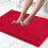 Chenille bathroom rug mat 24x16.5 inches red 1