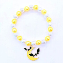 Halloween ghost pumpkin bracelet set for girls black beaded