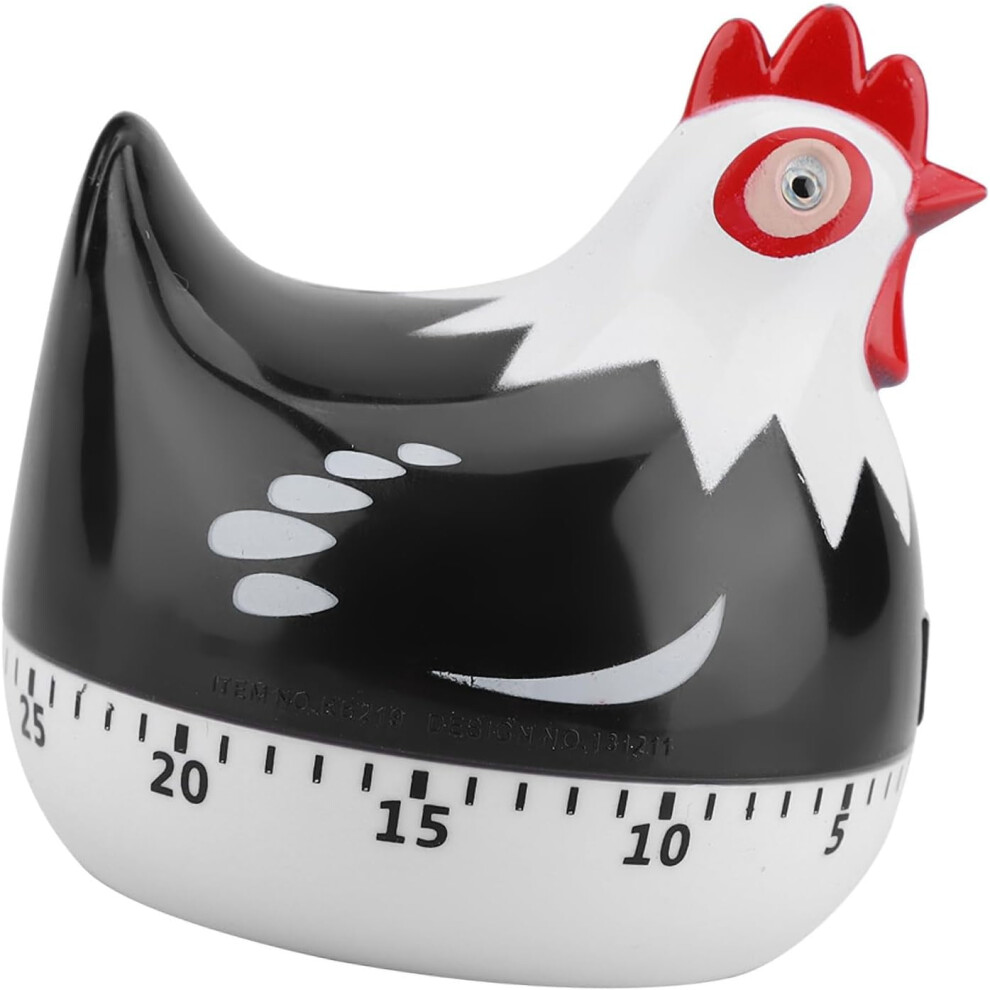 Chicken Pattern Kitchen Timer Black