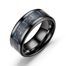 Women's Titanium Steel Ring Three-Color Carbon Fiber