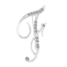 Welling Rhinestone Alphabet Brooch Pin A-Z 1 Pc