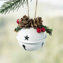 Christmas metal bell ornaments gold white red