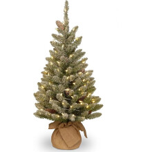 Pre-lit 3 ft Mini Christmas Tree with Warm White LEDs and