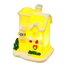 Christmas Village Resin House with Warm Light 3.1x2.2x1.8