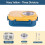 Stainless Steel Bento Box 3-Compartment Leak-Proof with 1
