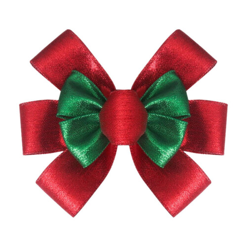 Red Polyester Christmas Bow Decoration
