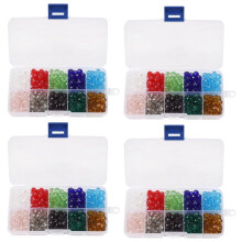 Glass Beads 8mm Faceted 1200 pcs 10 colors