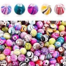 Acrylic Beads Multicolor 8mm Round Spacer Beads 500 Pcs