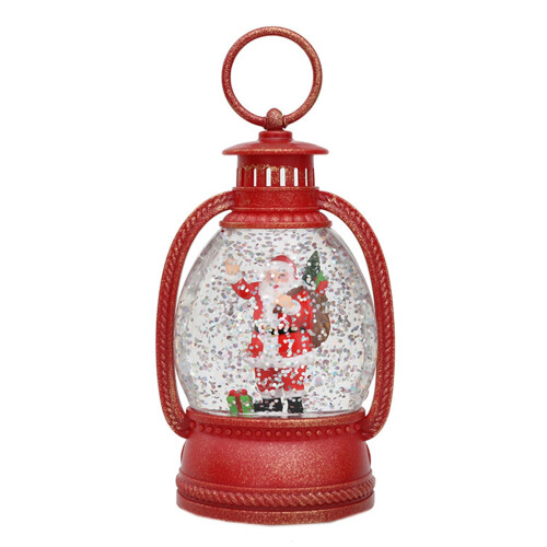 Christmas Ornament Lantern Light with Glitter Santa Snowman