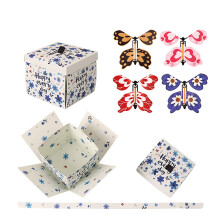 Polygonale Überraschungsgeschenkbox mit Schmetterlingen – 2er-Pack