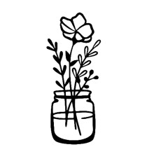 Sort metal blomstervægvase 36 cm