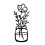 Sort metal blomstervægvase 36 cm 1