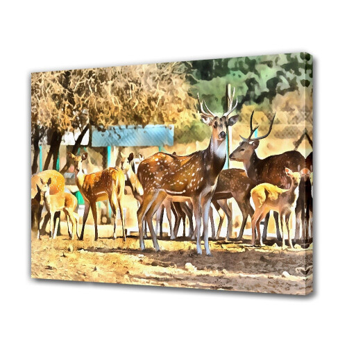 Foltos szarvas vászon falikép 30x45 cm