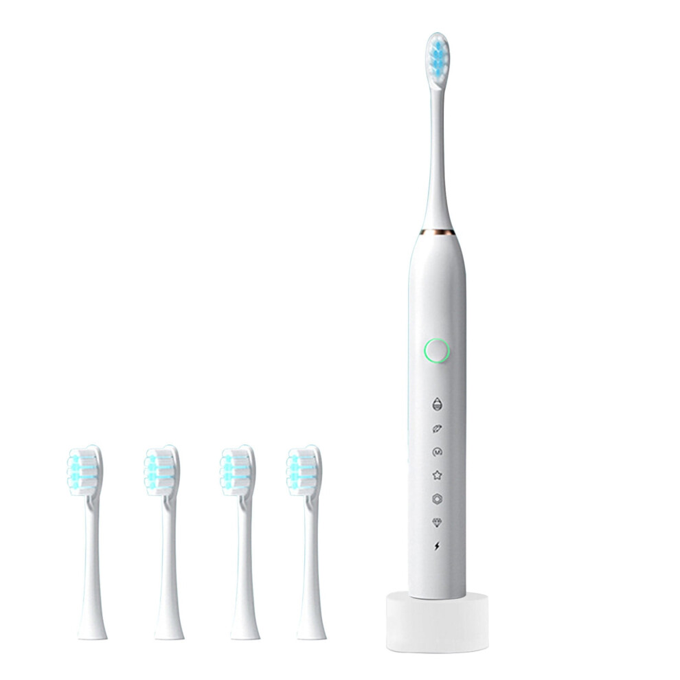 Electric Toothbrush for Adults with 4 Brush Heads and 6
