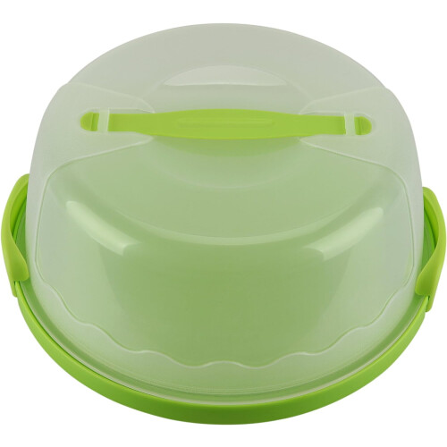 Contenitore portatile per torte con cupola trasparente, 26,4 cm, verde